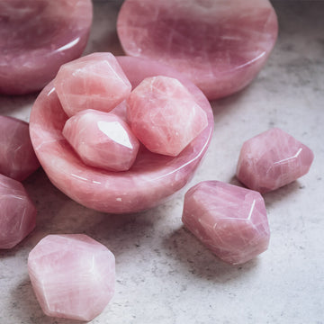 Rose quartz bowl